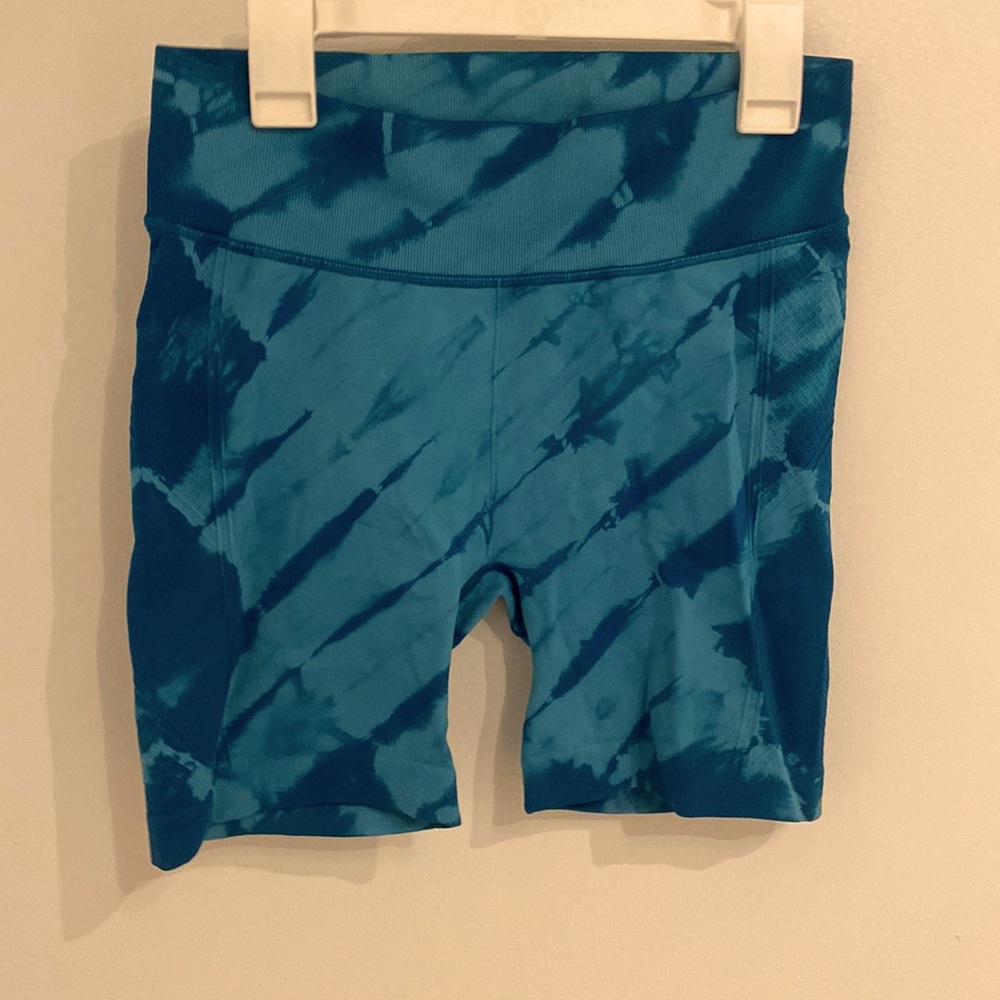 Turquoise biker shorts